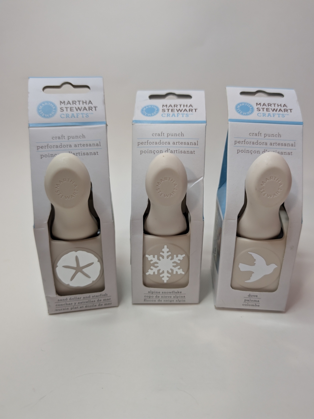 Martha Stewart Craft Punch Lot Of 3 Sand Dollar, Snowflake, Dove NIB
